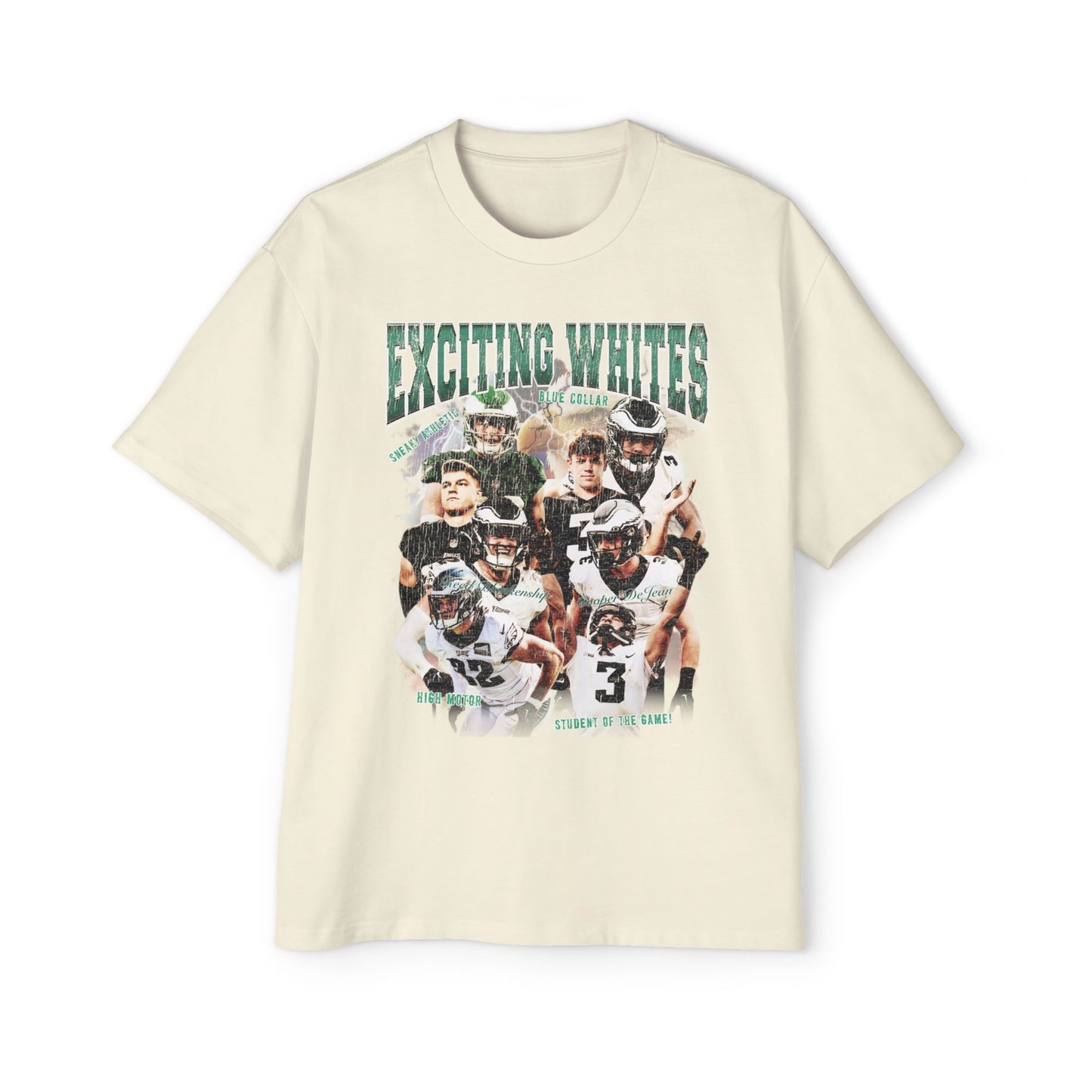 "Exciting Whites" - Reed Blankenship & Cooper DeJean Eagles: Men's Super High Quality Heavy Oversized Tee