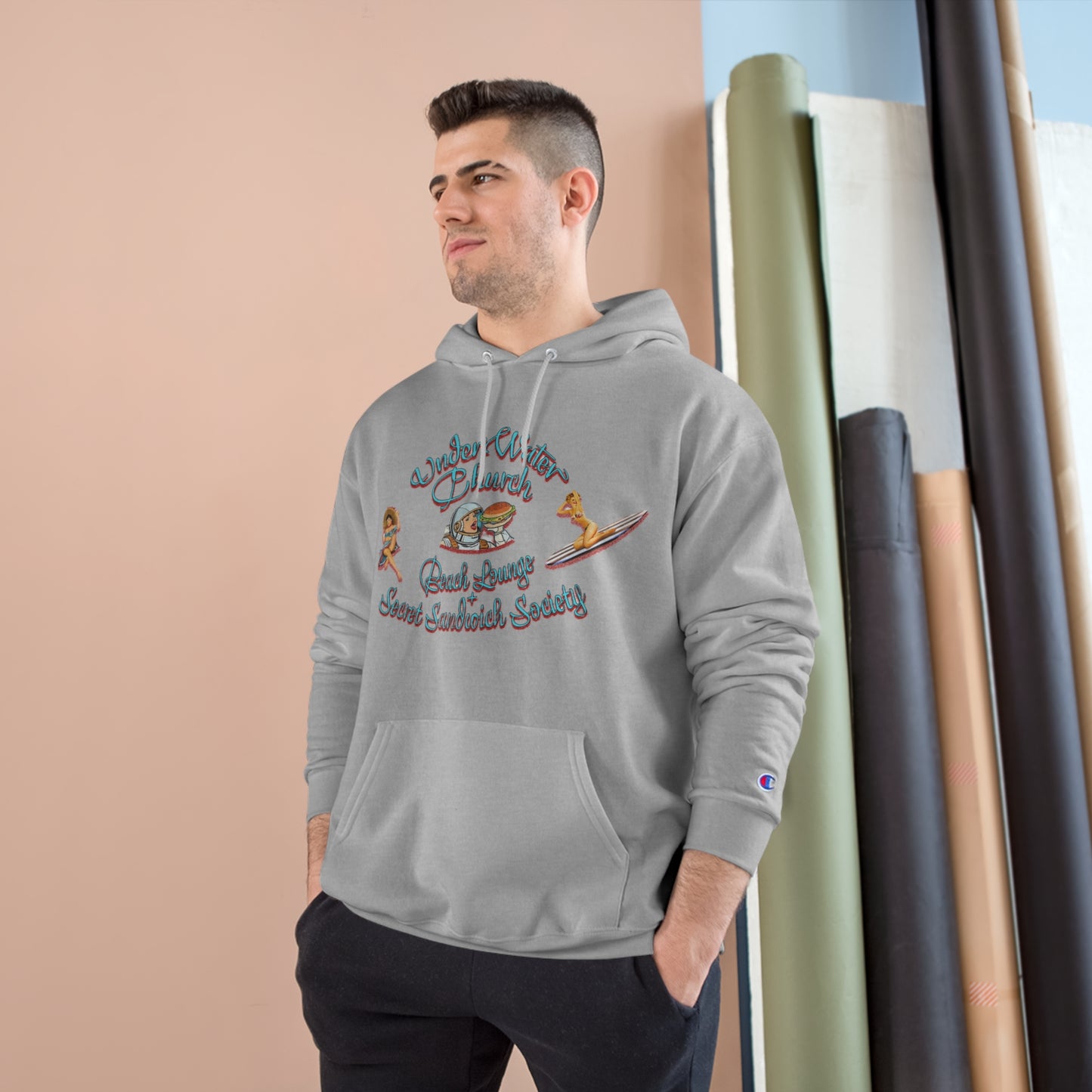 Underwater Church Beach Club Champion Hoodie