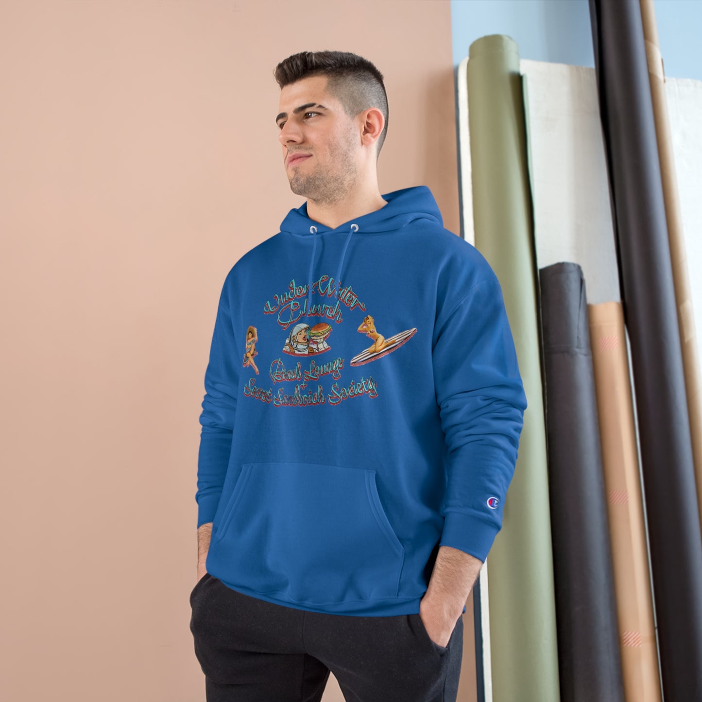 Underwater Church Beach Club Champion Hoodie