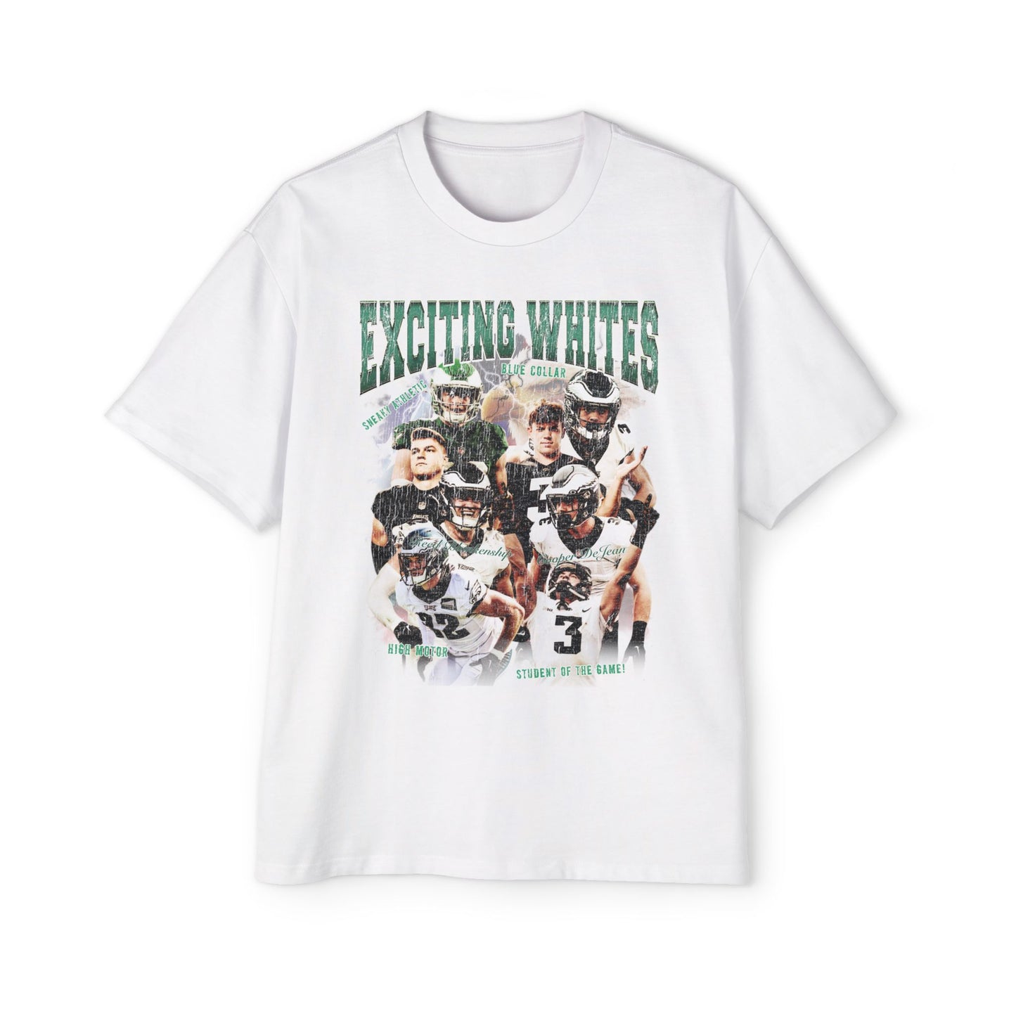 "Exciting Whites" - Reed Blankenship & Cooper DeJean Eagles: Men's Super High Quality Heavy Oversized Tee