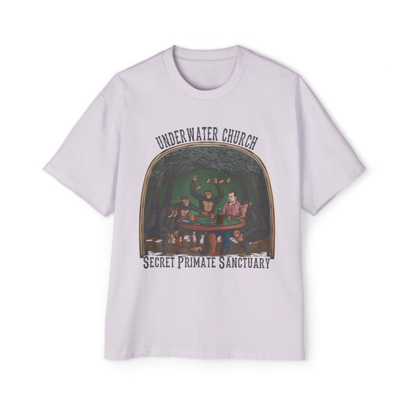 Underwater Church Primate Sanctuary: Men's Heavy Oversized Tee