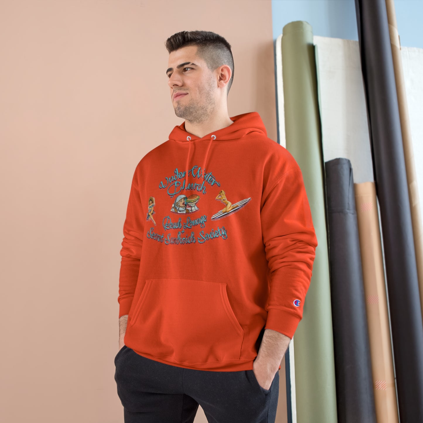 Underwater Church Beach Club Champion Hoodie