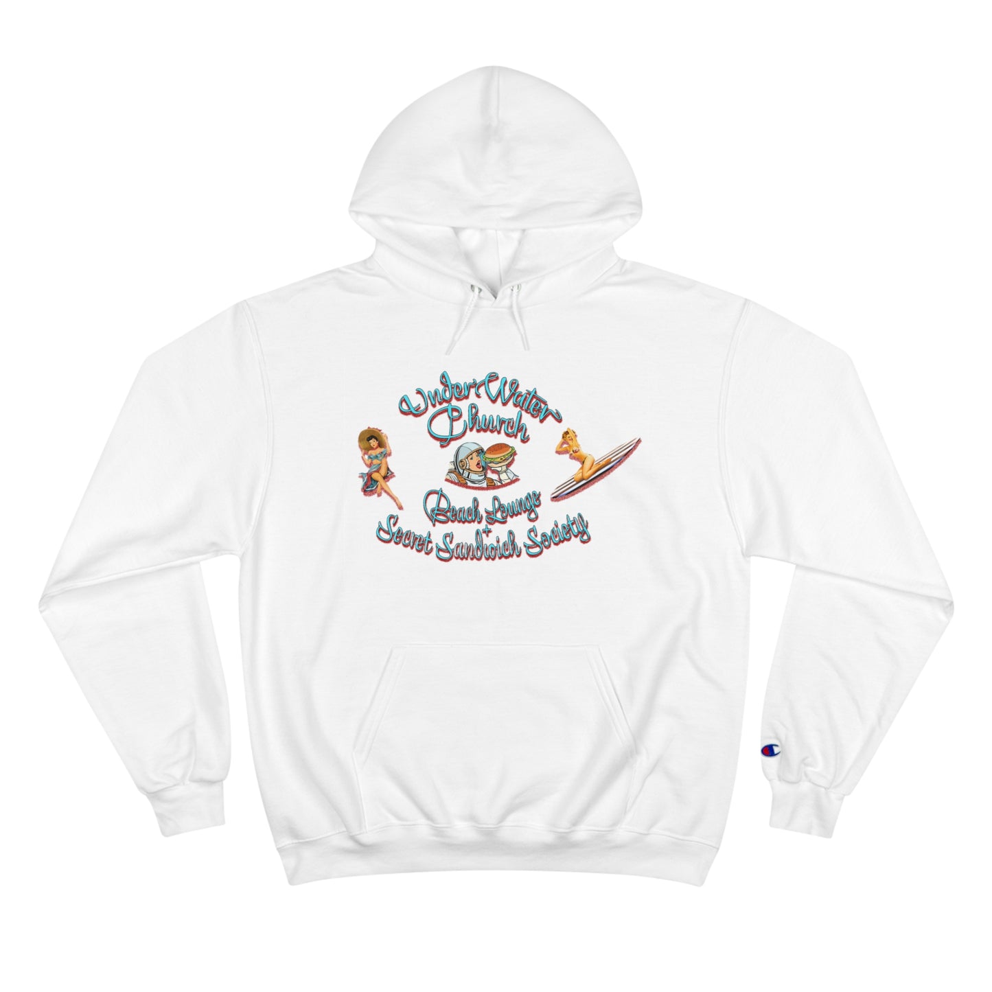 Underwater Church Beach Club Champion Hoodie