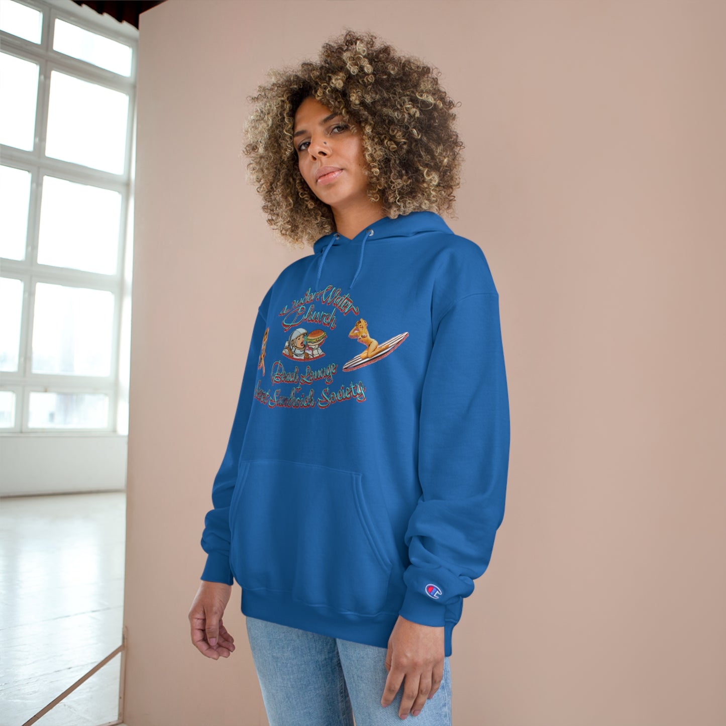 Underwater Church Beach Club Champion Hoodie