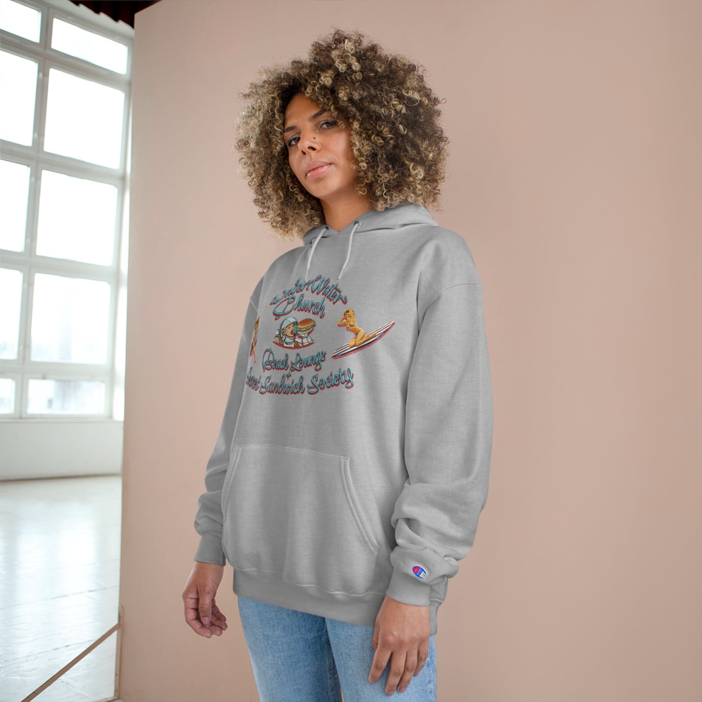 Underwater Church Beach Club Champion Hoodie