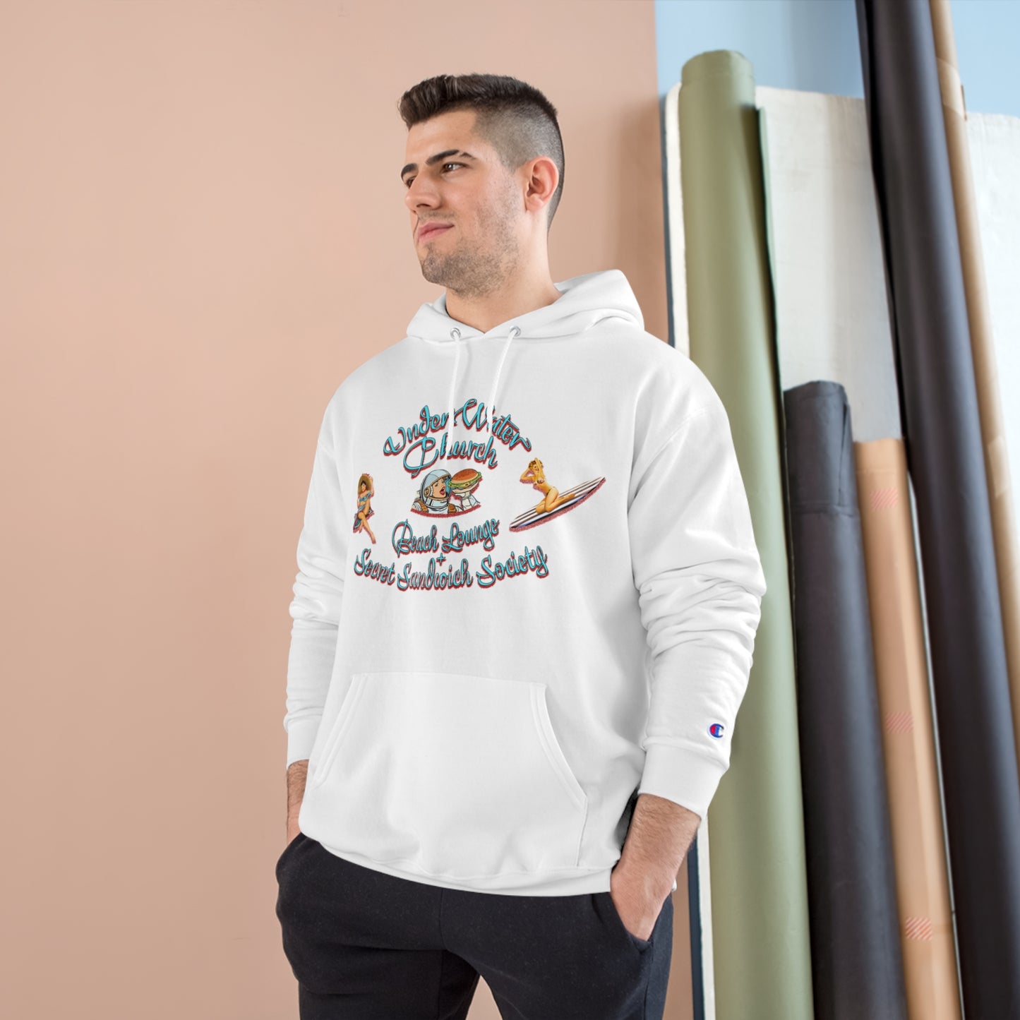 Underwater Church Beach Club Champion Hoodie