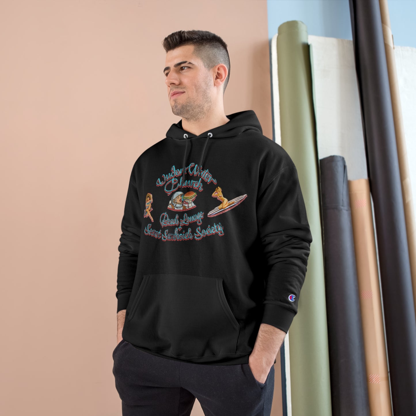 Underwater Church Beach Club Champion Hoodie